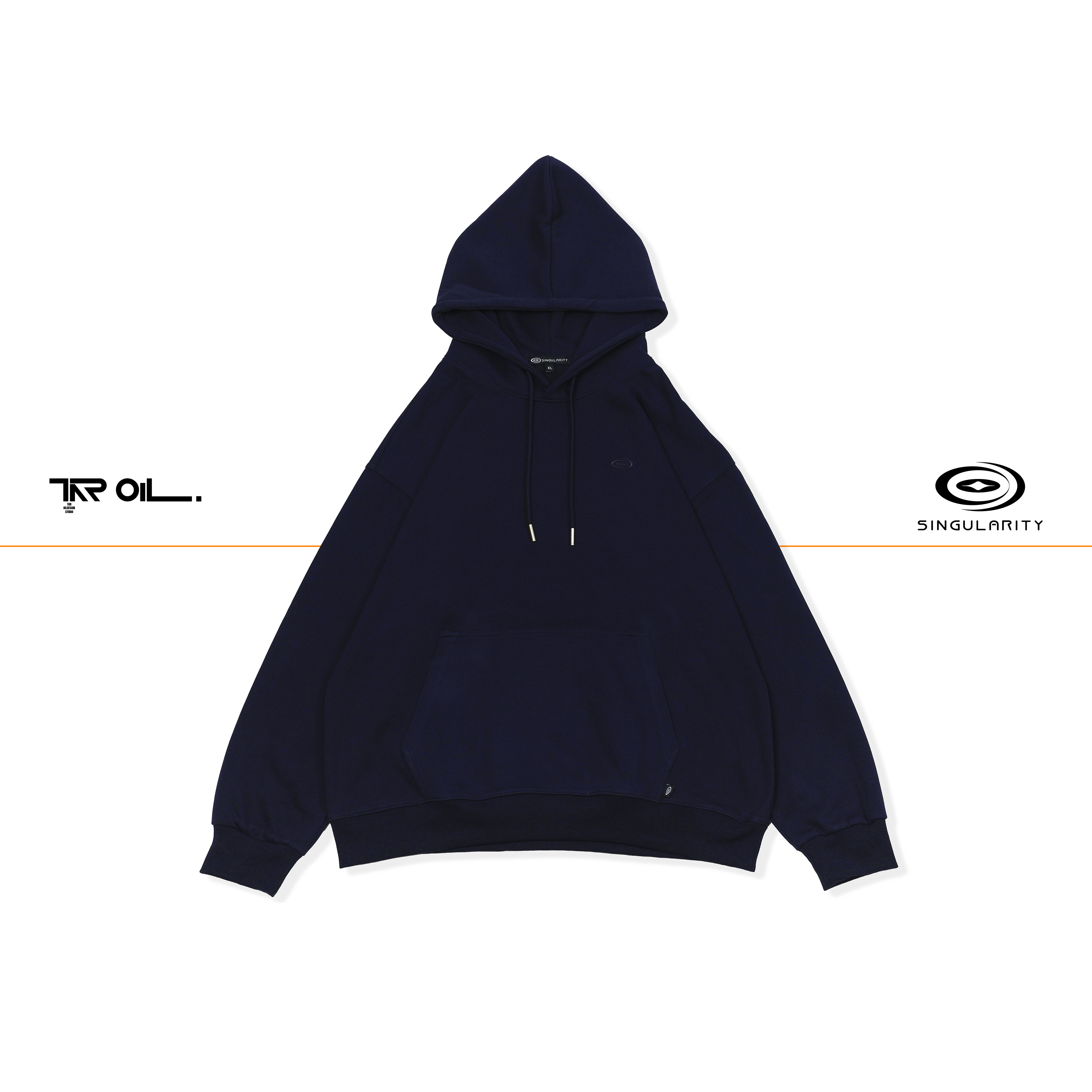 Singularity navy hoodie front view